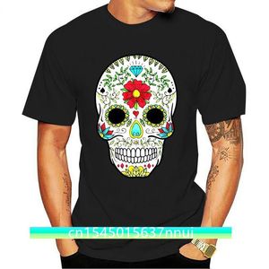 Crânio mexicano 100% algodão camiseta para homens manga curta tops camisa design verão outono em torno do pescoço roupas camisa design 220702