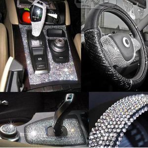 Decorações de interiores 10pcs decoração de carro diy strass artificial diamantes adesivos bling stick acessórios automotores switch volante decorativo