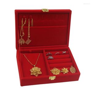 Jewelry Pouches Bags 2022 Chinese Red Storage Box Dragon And Phoenix Bracelet Packaging Necklace Gift Brocade Case Display Boxes Edwi22