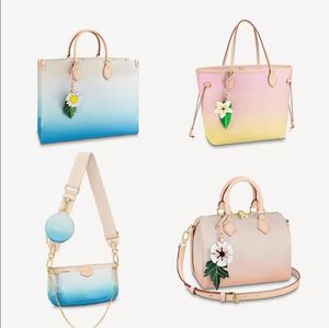 HH M57641 Дизайнерские женские сумки для торговых покупок градиент цветовой гигант Canvas