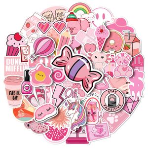 New Sexy 50Pcs Pink Mix And Match Cute Cartoon Graffiti Stickers Laptop Guitar Luggage Waterproof DIY Kids Classic Toy Stickers Decals