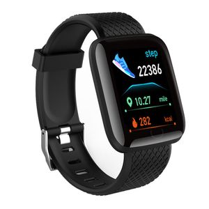 116plus akıllı saat erkekler kan basıncı su geçirmez akıllı saat kadın kalp atış hızı monitör fitness tracker android iOS için spor izleyicisi