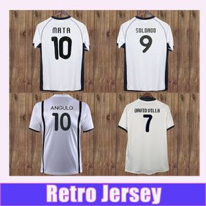 2001 2010 2011 Valencia VICENTE MENDIETA Mens Retro Soccer Jerseys 10 11 SIA 06 07 EDU Home White Away Black RETRO Football Shirt Short Sleeve