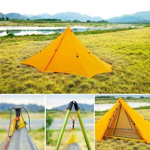 20d multifuncional ultralight tenda/abrigo solar tenda de acampamento ao ar livre para caminhadas para caminhadas de mochila/bastão de caça/pólo de sol/tenda interna H220419