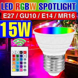 LED RGB GU10 Licht E27 Lampe Intelligente Glühbirne MR16 Strahler E14 Bombillas 220 V Ampulle Dimmbare Farblampe 110 V Neonlicht Party H220428