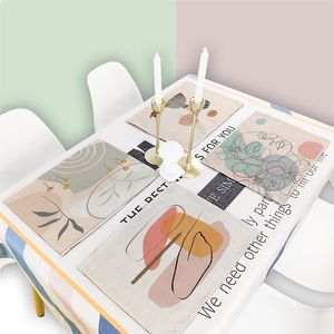 1pcs nórdicos estily kitchen placemat manta de mesa personalizada bebida ers ers bloce de linho de algodão ocidental tapet 4232cm cdl2290 220622