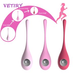 Vetiry 3 peças/set bola inteligente vagina apertar máquina de exercício seguro silicone vaginal gueixa ben wa brinquedos sexy para mulheres itens de beleza