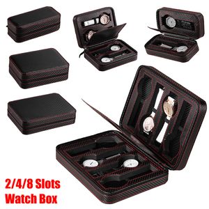 2/4/8 slot pudna di orologi in pelle di slot Portable Travel Storage Case per uomini Replay Gioielli Organizzatore Regalo 220428