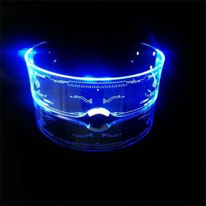 LED Luminous Sunglasses Vintage Punk Goggles Novelty Lighting Men Women Fashion Party Christmas Colorful Light Up Glasses Shades UV400