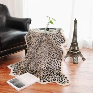 Leopard-gedruckter Teppich-Kuh-Tiger-Rindsleder-Faux-Haut-Leder-Nonlip-Antiscid-Matte 94x100cm Animal Print Teppich für Ho