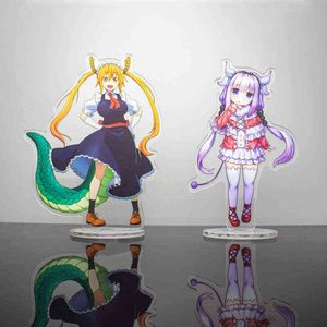 Miss Kobayashi's Dragon Dragon Anime Figuras Kanna Kamui Tohru Acrílico Stand Modelos de Placa Decoração Decoração Standy SignChain presentes AA220318