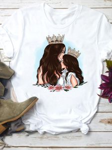 Kadınlar Kısa Kollu Yaz Tee Giyim Karikatür Moda Giyim 90S Kızı Mama Anne Kadın Top T-Shirt Grafik T Shirt