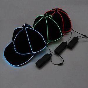 Taşınabilir El Tel Beyzbol Şapkası Düz ​​LED Işık Hip Hop Şapka Parlayan Snapback Parti Dekorasyon Için SN4958