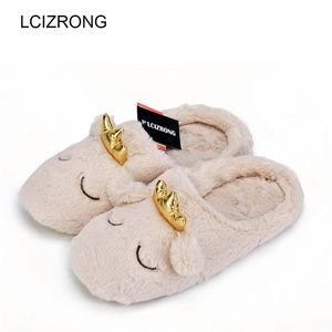 LCIZRONG Pantofole da donna 3D Pantofole da casa in morbido cotone Pantofole da pavimento per interni Famiglia Scarpe animali caldi Pantoufle da uomo coperto di peluche Y200106