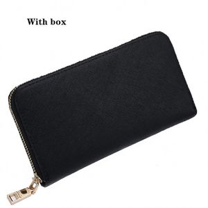 Designers Classic Standard Wallets Box Packaging Purse Handbag Kreditkort Holder Fashion Men and Women Clutch Wristlet Walket med Color P406