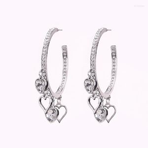 Hoop Huggie Bohemian Crystal Ear Clips For Women Multicolor Heart Pendientes Małe ślubne biżuteria ślubna Prezent Kirs22