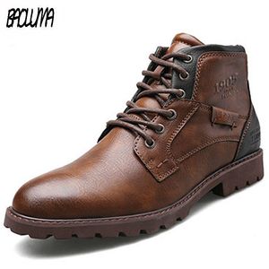 Stiefel Klassische Marke Männer Italien Handgemachte Männer Ankle Outdoor Wasserdichte Männliche Grundlegende Arbeit Schuhe Herbst Lace-UP Mann Mokassins stiefel