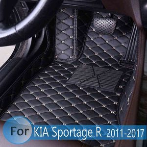 Bilgolvmattor för KIA Sportage R 2017 2016 2015 2014 2013 2012 2011 Bilinteriörtillbehör Vattentät Anti-smutsiga lädermattor W220328