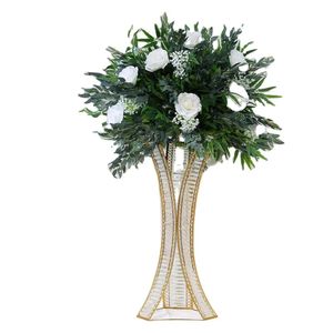 decoration 31 Inch tall acrylic flower stand crystal centerpiece for wedding clear floral vase candle holder stand marriage display 960