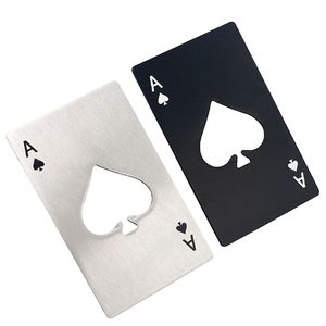 En pokerflasköppnare Ace Card Casino Spade Metal Open Soda Beer Holiday Party Portable Credit Card Size Openers