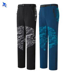 Personalizar Primavera Quente Fleece Men Caminhadas Calças À Prova D 'Água À Prova de Vento Caça Camping Ski Softshell Calças Roupas Ao Ar Livre 220613