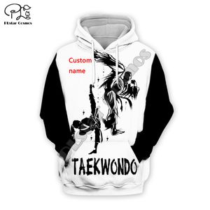 Fashion Custom Name Cosplay Martial Arts Sport Taekwondo Sportswear Tracksuit 3dprint mężczyzn Kobiety Pullover HARAJUKU BUSKIE 21 220706