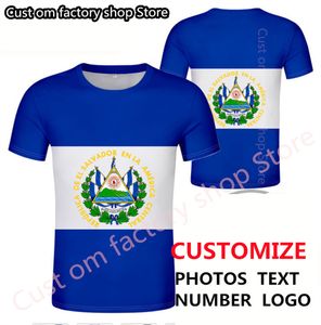 EL SALVADOR T-Shirt DIY kostenlos nach Maß Name Nummer Slv T-Shirt Nationalflagge Spanische Republik Salvadorian SV Druck P O Kleidung 220616