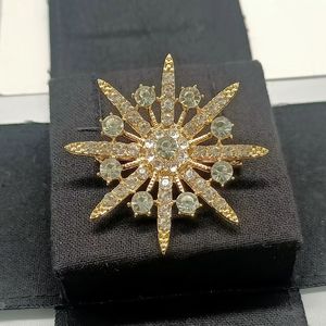 Słynny projekt Gold Star luksurys desinger broszka kobiety rhinestone perłowe broszki literowe garnituru stypowe biżuteria do odzieży dekoracja najwyższej jakości akcesoria