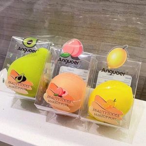 Cute Girl Lemon Peach Avocado Shape Puff Beauty Egg Soft Dry Wet Makeup Tool For Foundation Concealer