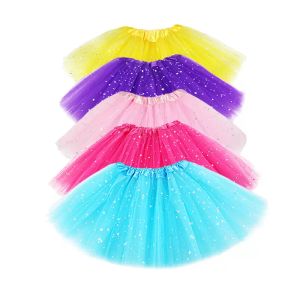 Tutu saias femininas roupas estrela glitter ballet sofisticada pettiskirt lantejache de dança de doenças de dança de roupas de verão tule tulle princess mini vestido b8217