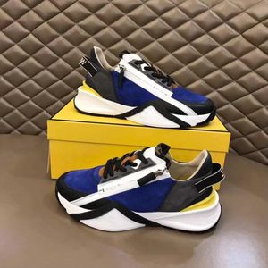 Top-Quality-Männer fließen Sneakers Schuhe für Herren Low Top Sports Casual Reißverschluss Gummi-Läufer-Komfort Skateboard Gehen Outdoor-Trainer EU38-46 mit Box