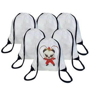 Mochila de sublimação não tecida Sacos de armazenamento em branco Bolsas esportivas de transferência de calor