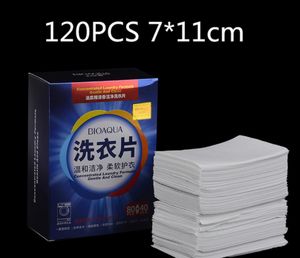 120PCS効率的な新しいフォーミュラランドリー洗剤シート濃縮洗浄粉末洗濯機クリーナークリーニングタブレット