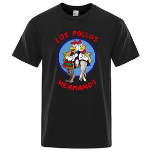 Mens Moda Camisetas Verão Los Pollos Hermanos Camiseta Homens Frango Irmãos Manga Curta Camiseta Hipster Tops 220614