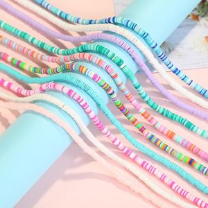 Łańcuchy 6mm afrykańskie koraliki winylowe glina polimerowa naszyjnik dla kobiet dziewczyn kołnierz w stylu Boho Choker Summer Beach Surf JewelryChains