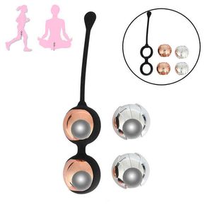 Nxy Eggs Metal Kegel Balls Shrinking Vagina Geisha Ben Wa for Women Vaginal Muscle Tighten Holy Trainer Sex Machine 220421