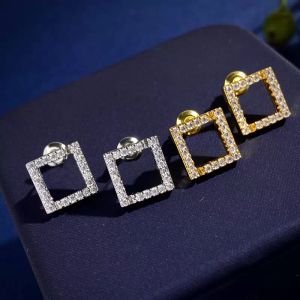 Womens Designer Earrings Stud Fashion Jewelry Letter Luxury Diamond Gold Silver Mens Square Earring Unisex Hoop F Earring 925 Silver 2206132D