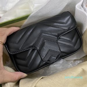 Designer -Womens Bags de ombro Marmont Designer de casos Popular Worldwide World World Wave Wave Leather Back Padrão de coração Médio Negócio