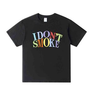 Summowa moda Hip Hop Men T Shirt I Not Smok Kolor Letter T Shirt For Men Streetwear Graphic Tees Wygodne bawełniane koszule J220727