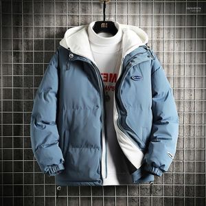남자 다운 파파스 한국 패션 자켓 남자 겨울 복 포어 두꺼운 따뜻한 코트 후드 면화 패딩 아웃복 의류 kare22