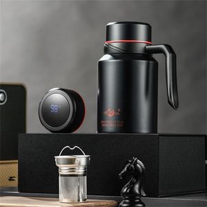 400-650ml Thermos With Tea Infuser Intelligent LED Temperature Coffee Filter Stainless Steel Vacuum Insulated Coffee Mug Home 220423