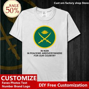 アーミーバングラデシュコットンTシャツカスタムジャージーファンDIY名前ハイストリートファッションヒップホップルーズカジュアルTシャツ220609