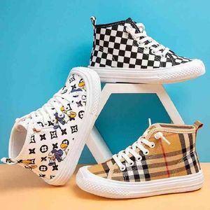 Boy Girl Canvas Shoes Black White Stripe Kids New Spring Autumn Baby Kid Casual Sports Shoes Flat Heel Children Sneakers G220517