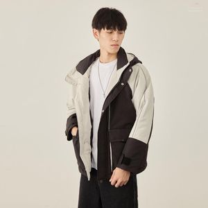 Men's Down & Parkas Also Check Short Hooded Top White Duck Coats Fall 2022 Color Stitching Matching Jacket Phin22