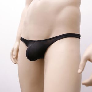 Underpants Sexy Mens Pouch G-String Sheer T-Back Thongs Silky Bikini Underwear Enhance Penis Big Panties Scrotum BulgeUnderpants