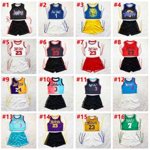 EINZELHANDEL Sexy Frauen Sport Trainingsanzüge Zweiteilige Hosen Set Basketball Baby Outfits Mode Kurzen Anzug Ärmellose Brief Drucken Weste Hosen Jogginganzüge