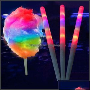 Party Decoration Event Supplies Festive Home Garden Led Cotton Candy Glow Glowing Sticks Light Up Flashing Cone Fairy Floss Stick Lamp Drop