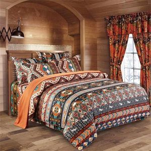 3pcs mandala bohemian etnik tarzı çiçek yatak seti 1 adet ev dekorasyonu için nevresim ve 2 adet yastık kılıfı T200409