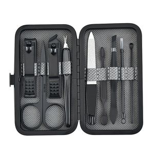 9pcsset Clippers Manicure Pedicure Set Portable Travel Stainless Steel Nail Cutter Tool Kit Fingernail Suit 220630