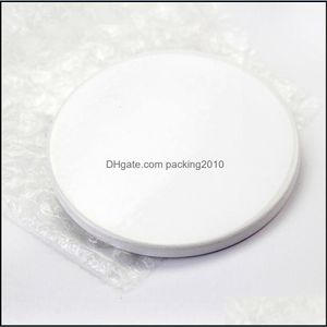9cm昇華空白セラミックコースターホワイトコースター熱伝達カスタムカップマットパッドサーマルシードロップ配達2021マットパッドTA